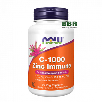 Vitamin С-1000 Zinc Immune Support 90 Caps, NOW Foods