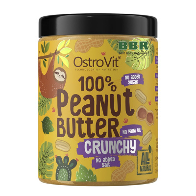 NutVit 100% Peanut Butter 1000g, OstroVit (Crunchy)