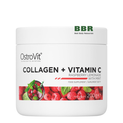 Collagen + Vitamin C 200g, OstroVit (Raspberry Lemonade With Mint)
