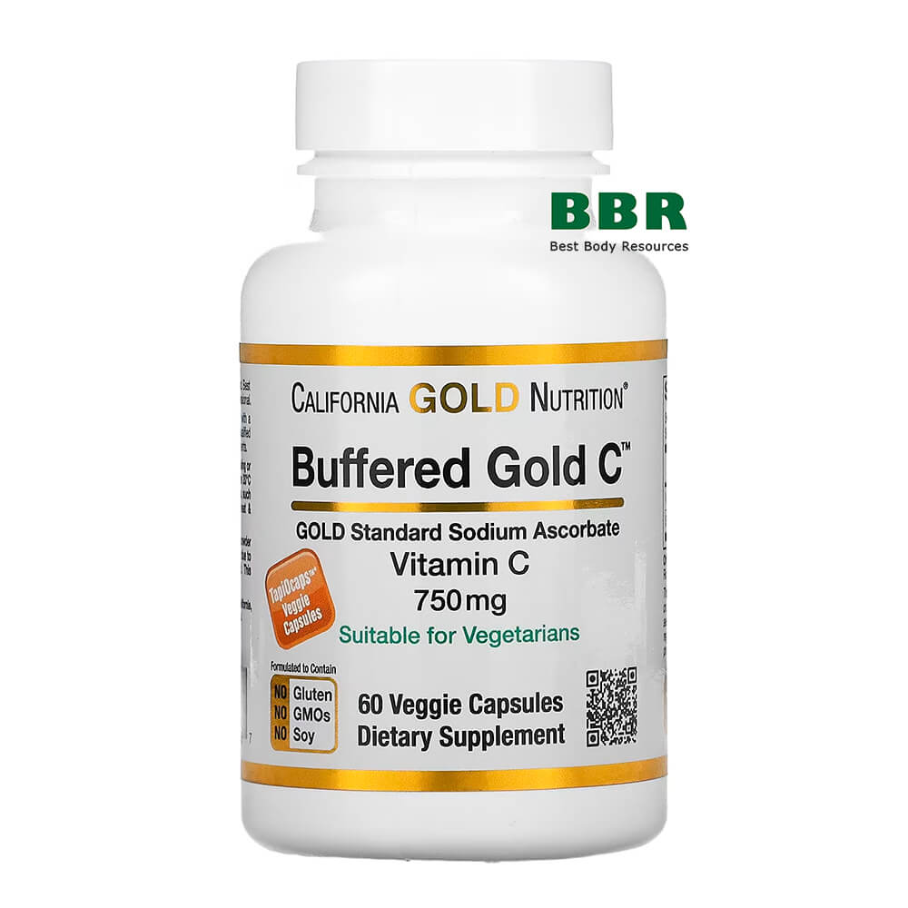 Buffered Vitamin C 750mg 60 Veg Caps, California GOLD Nutrition