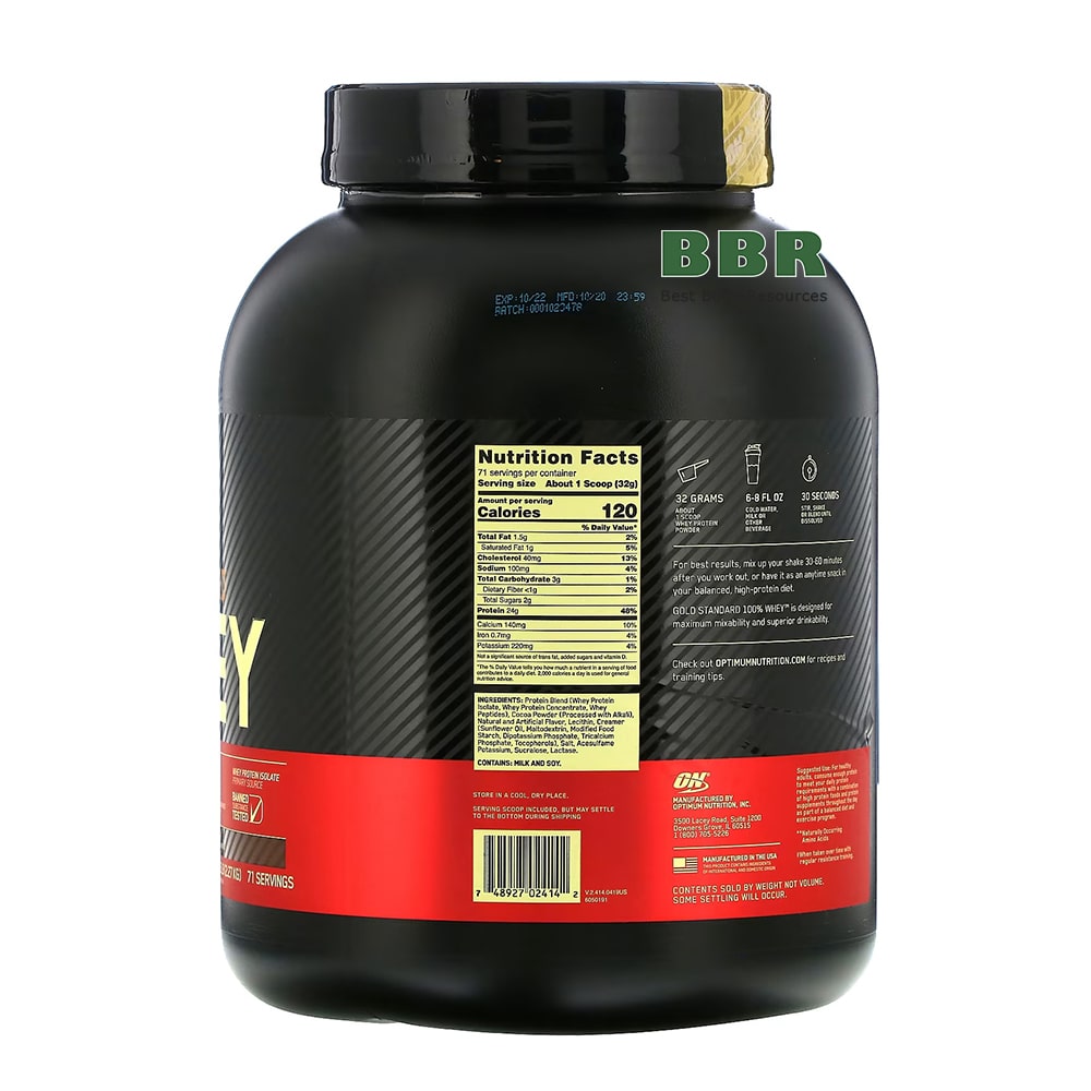 100% Whey Gold Standard 2270g, Optimum Nutrition (Extreme milk chocolate)