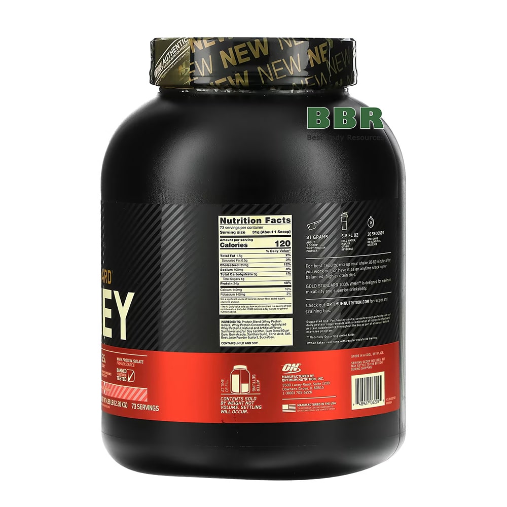 100% Whey Gold Standard 2270g, Optimum Nutrition (Strawberry & Cream)