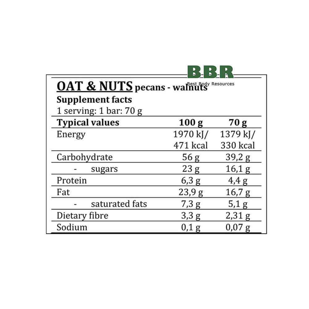 Oat and Nuts Bar 70g, BioTechUSA