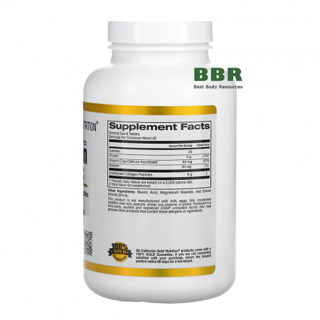 Hydrolyzed Collagen + Vitamin C 250 Tabs, California GOLD Nutrition