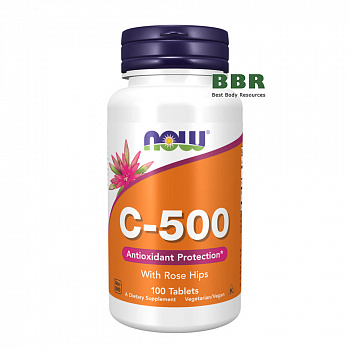 Vitamin C-500 With Rose Hips 100 Tabs, NOW Foods