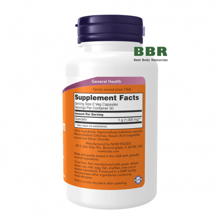 Quercetin 500mg 100 Veg Caps, NOW Foods