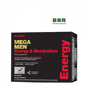 Mega Men Energy & Metabolism Vitapak 30 Packs, GNC