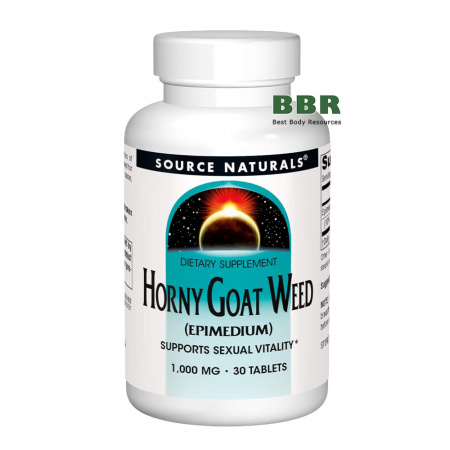 Horny Goat Weed Extract 1000mg 30 Tabs, Source Naturals