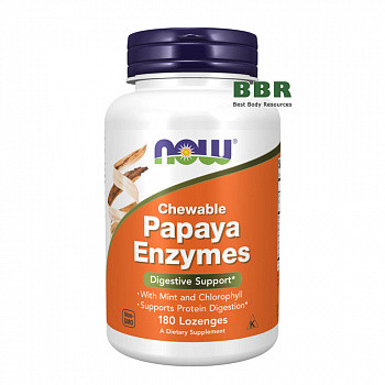 Chewable Papaya Enzymes 180 Tabs, NOW Foods