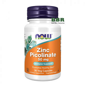 Zinc Picolinate 50mg 30 Veg Caps, NOW Foods