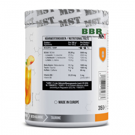 BCAA Energy 35 Servings 315g, MST BCAA Energy 35 Servings 315g, MST
