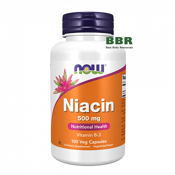 Niacin 500mg Vitamin B-3 100 Caps, NOW Foods