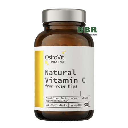 Natural Vitamin C 1000 from Rose Hips 30 Caps, OstroVit Pharma