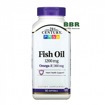 Fish Oil 1200mg 90 softgels, 21st Century