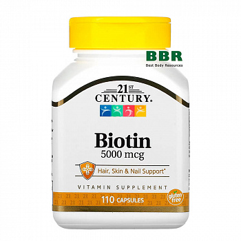 Biotin 5000 mcg 110 caps, 21st Century