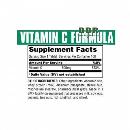 Vitamin C Formula 500mg 100 tabs, Universal Nutrition