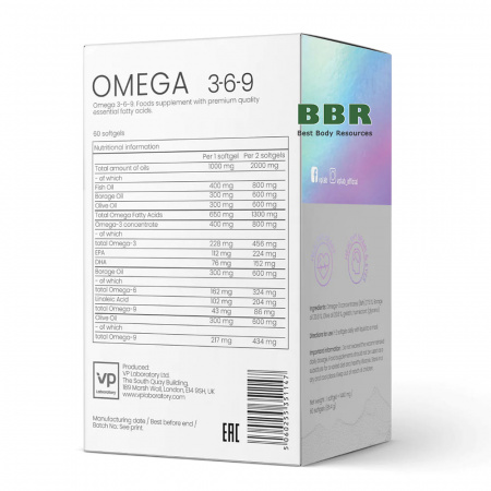 Omega 3-6-9 60caps, VP-Lab