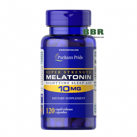 Melatonin 10mg 120 Caps, Puritans Pride