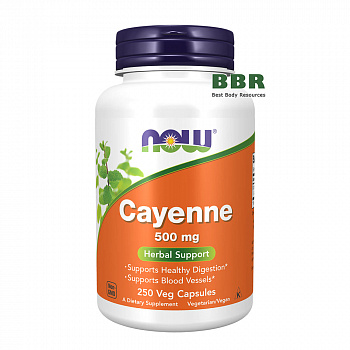 Cayenne 500mg 250 Veg Caps, NOW Foods