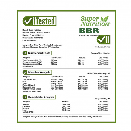 SimplyOne Omega 3 Fish Oil 240 Fish Softgels, Super Nutrition