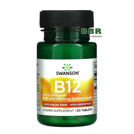 Vitamin B12 5000mcg 60 Tabs, Swanson