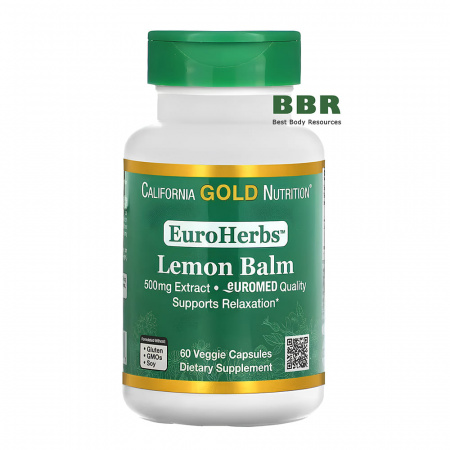 Lemon Balm Extract 500mg 60 Veg Caps, California GOLD Nutrition