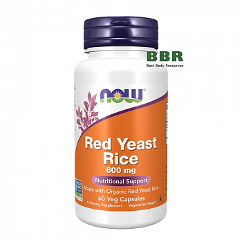 Red Yeast Rice 600mg 60 Caps, NOW Foods