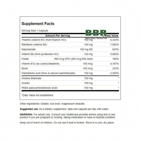 Balance B-100 Complex High Potency 100 Caps, Swanson