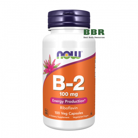 Vitamin B-2 100mg Veg Caps, NOW Foods