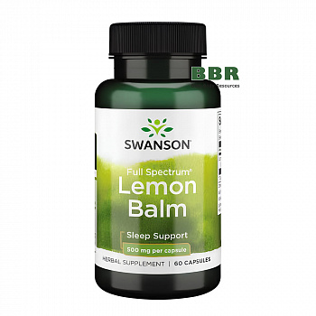 Full Spectrum Lemon Balm 500mg 60 Caps, Swanson