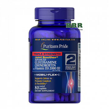 Triple Strength Glucosamine Chondroitin with Vitamin D3 80 Tabs, Puritans Pride