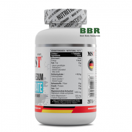 Magnesium Citrate 180 Tabs, MST