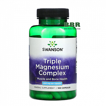 Triple Magnesium Complex 400mg 100 Caps, Swanson