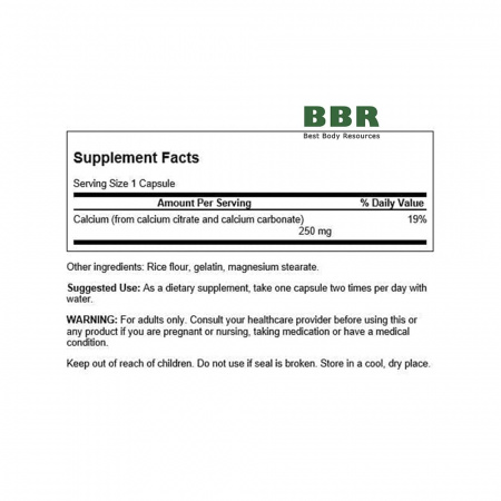 Calcium Citrate Complex 250mg 300 Caps, Swanson