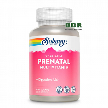 Once Daily Prenatal Multivitamin 90 Veg Caps, Solaray