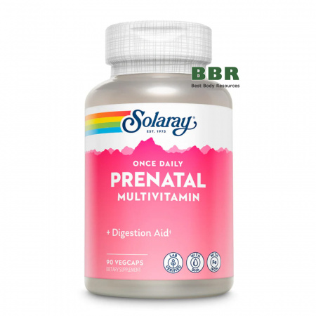 Once Daily Prenatal Multivitamin 90 Veg Caps, Solaray