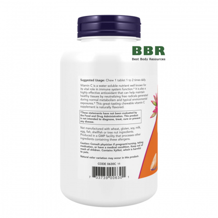 Vitamin C-500 100 Tabs, NOW Foods