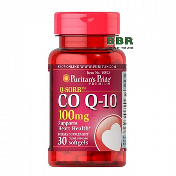 Q-SORB Co Q10 100mg 30 Softgels, Puritans Pride