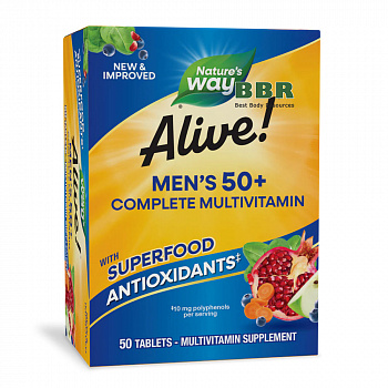 Alive Men's 50+ Complete Multivitamin 50 Tabs, Nature's Way