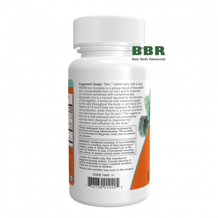 Iron Complex 100 Tabs, NOW Foods