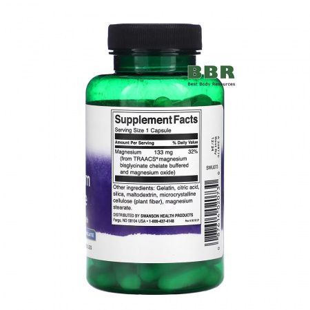 Chelated Magnesium 133mg 90 Caps, Swanson Chelated Magnesium 133mg 90 Caps, Swanson