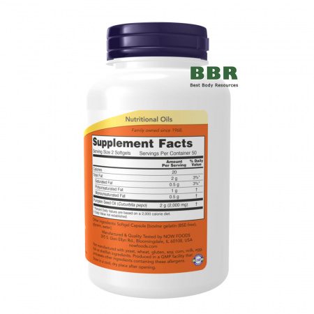 Pumkin Seed Oil 1000mg 100 Softgels, NOW Foods