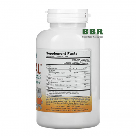 Kid Cal Orange 100 Chewables, NOW Foods