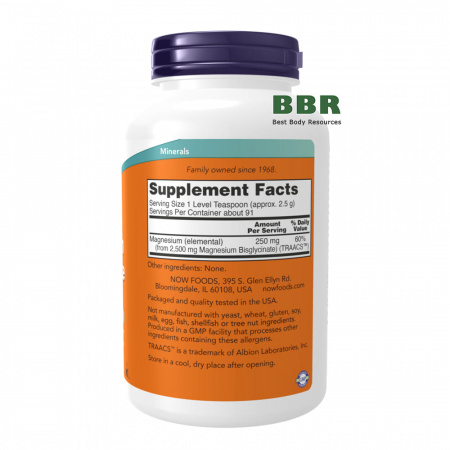Magnesium Bisglycinate Powder 227g, NOW Foods