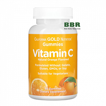 Vitamin C Orange Flavor 90 Gummies, California GOLD Nutrition