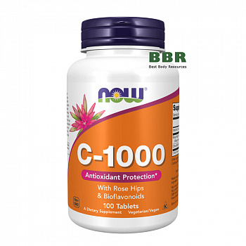 Vitamin C-1000 with Rose Hips 100 Tabs, NOW Foods