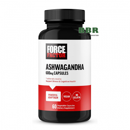 Ashwagandha 600mg 60 Veg Caps, Force Factor