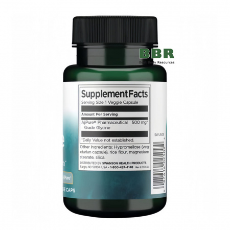 Glycine 500mg 60 Veg Caps, Swanson
