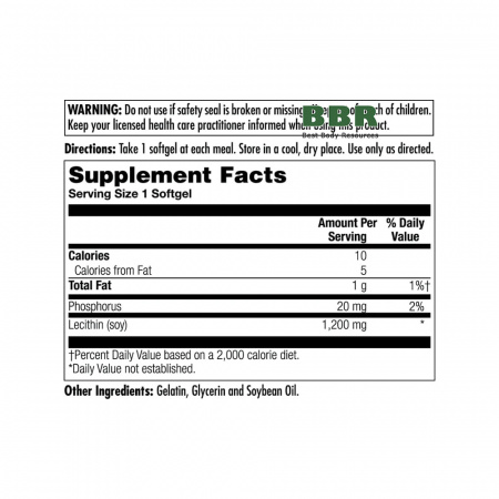 Lecithin 1200mg 50 Softgels, KAL