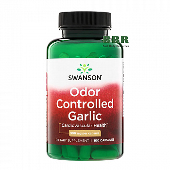 Odor Controlled Garlic 500mg 100 Caps, Swanson
